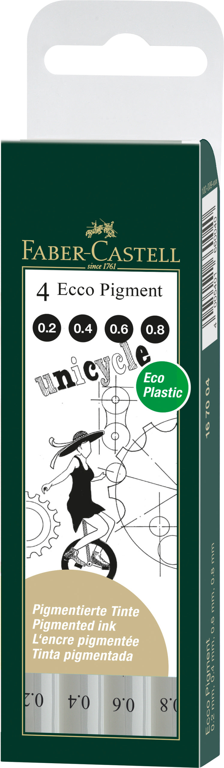 LINER ECO PIGMENT SET 4 BUC NOU FABER-CASTELL LINER ECO PIGMENT SET 4 BUC NOU FABER-CASTELL
